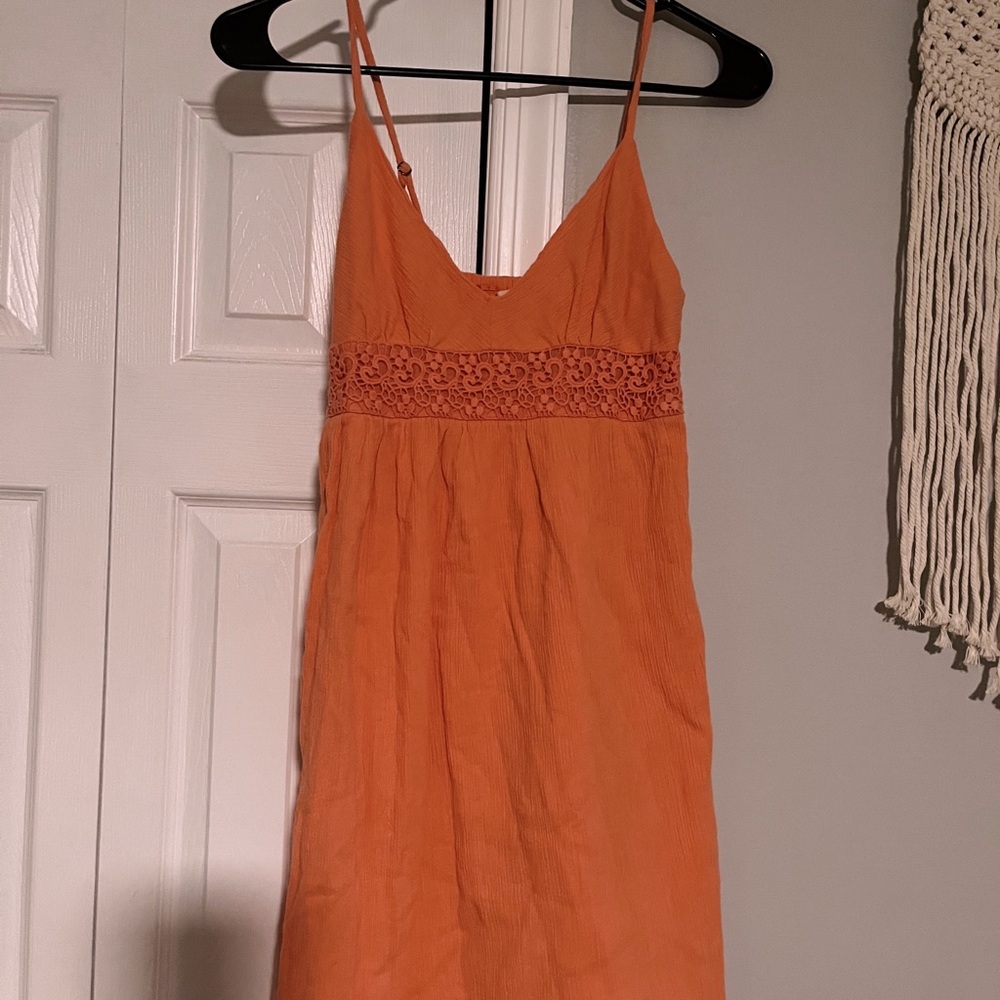 coral spaghetti strap dress